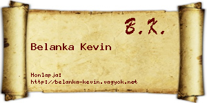 Belanka Kevin névjegykártya